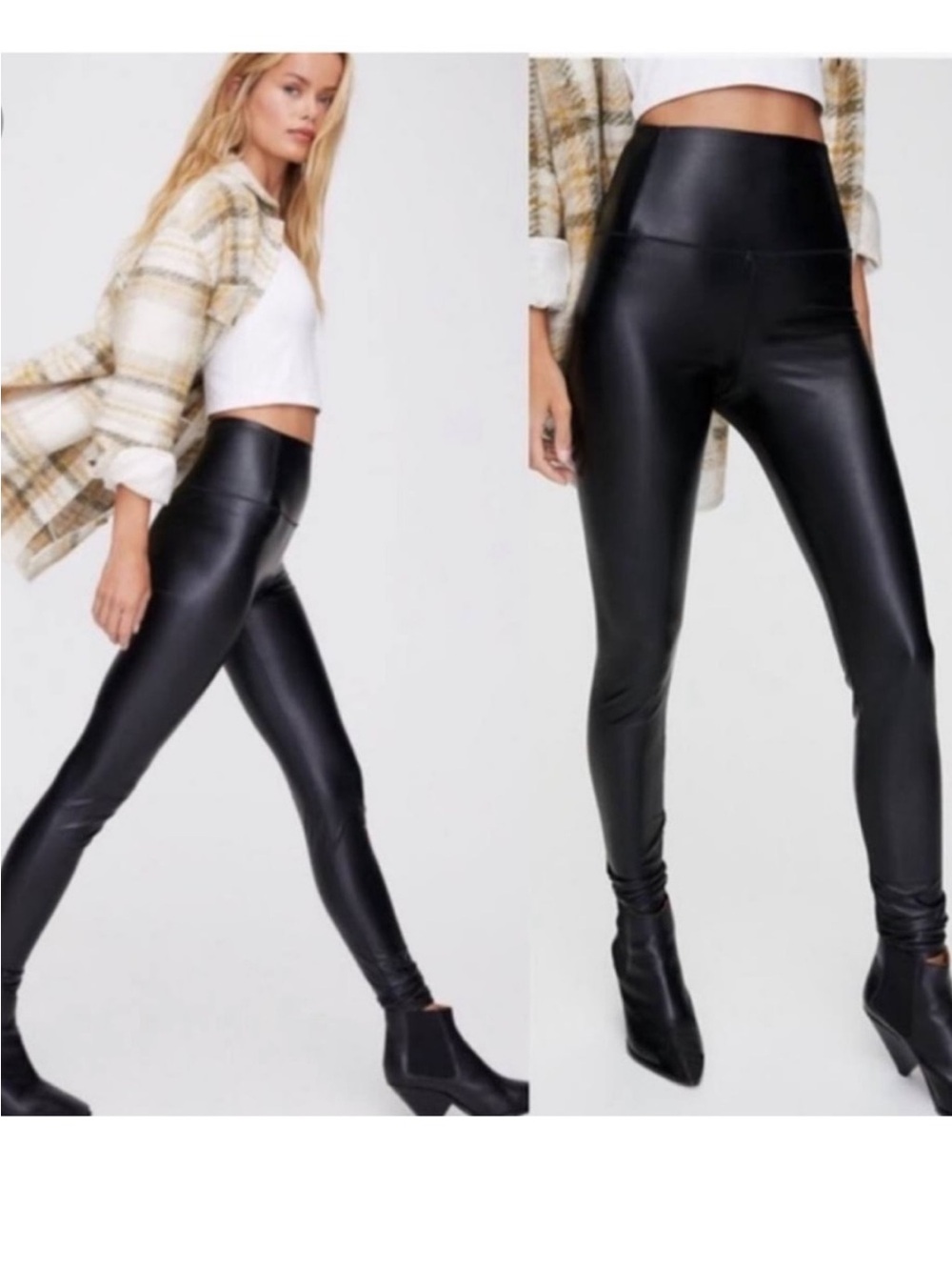 Aritzia Wilfred Free Daria Black High Rise Vegan Leather Leggings/Pants Size S